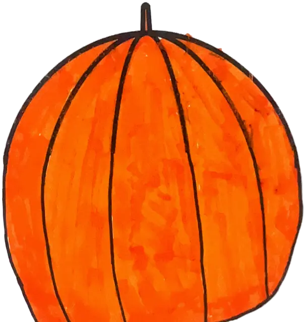 Ficha «No es un paraguas»: calabaza naranja grande