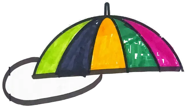 Ficha «No es un paraguas»: gorra de franjas de colores