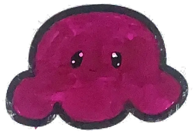 Ficha «No es un helado»: pulpo violeta sonriente; pistas a mano en globos